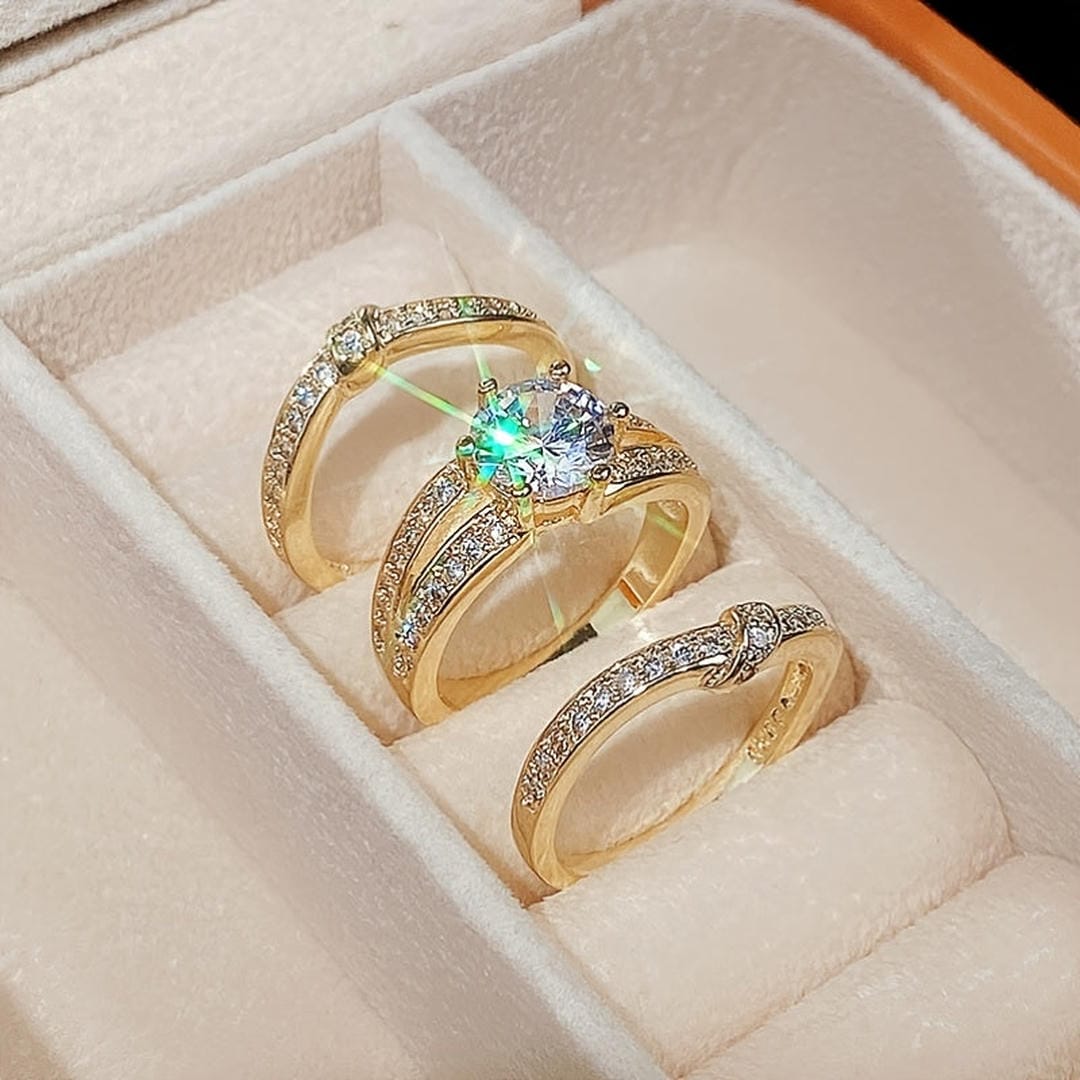 Round Pavé Ring Set