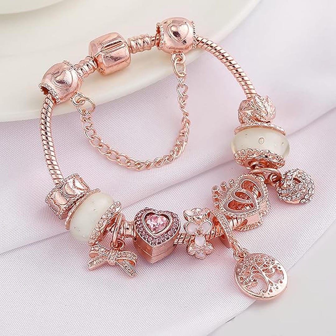Rose Dream catcher Bracelet with Charms Included