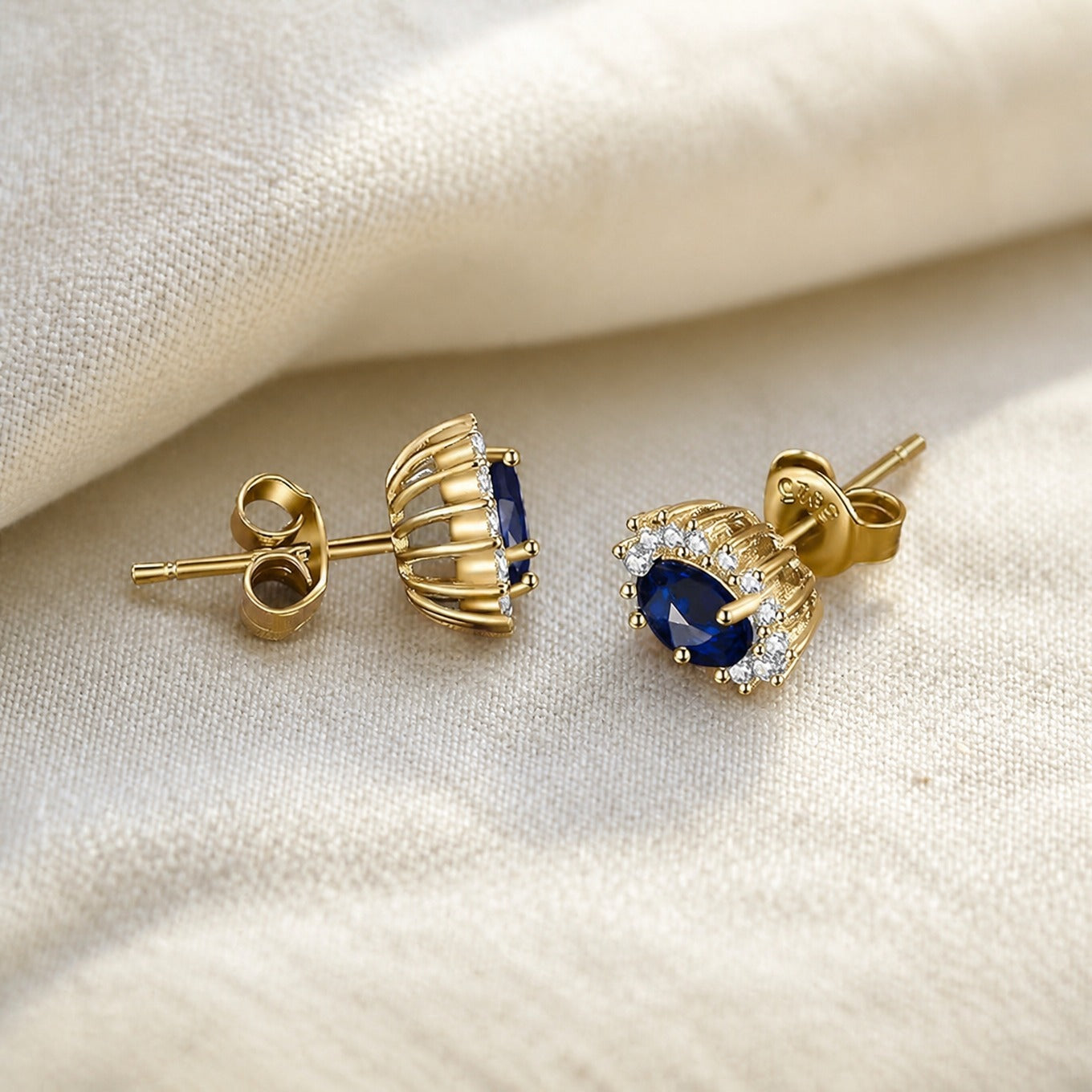 Regal Sapphire Stud Earrings