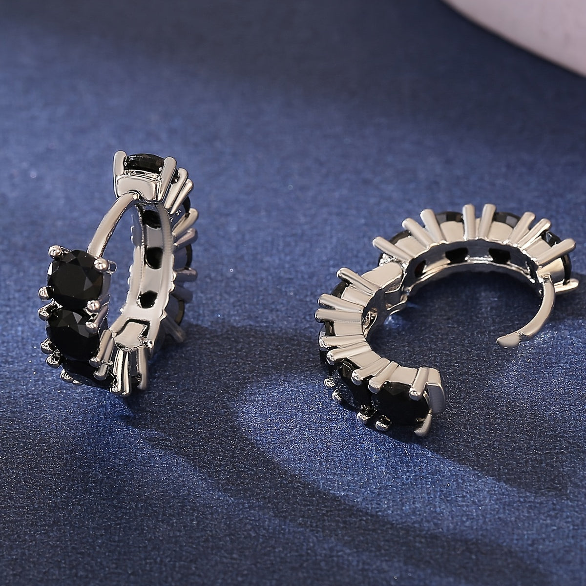 Luminous Onyx Zirconia Earrings