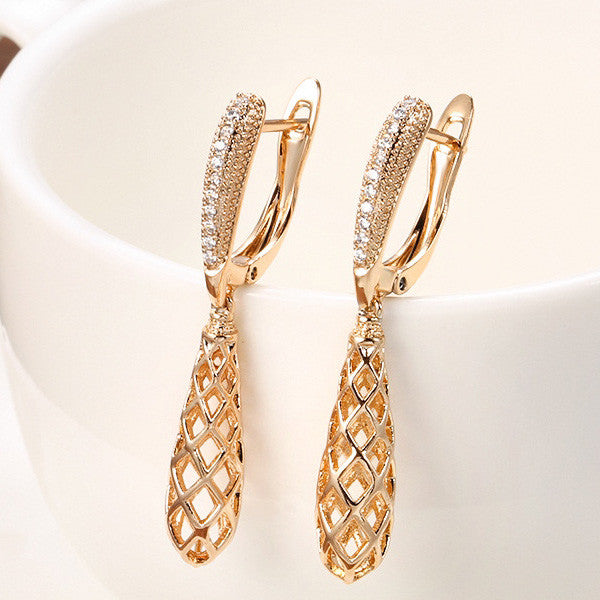 Majestic Sculpted Grid Accent Dangles