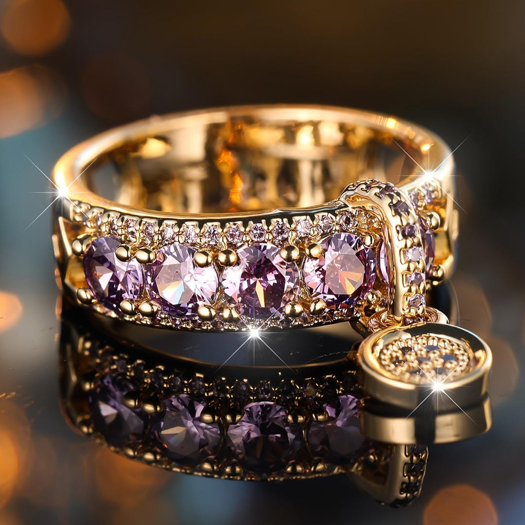 Lavender Charm Halo Statement Ring