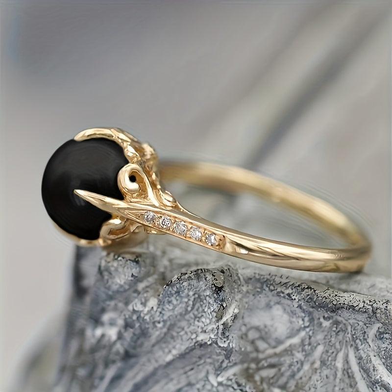 Vintage Black Cubic Zirconia Ring