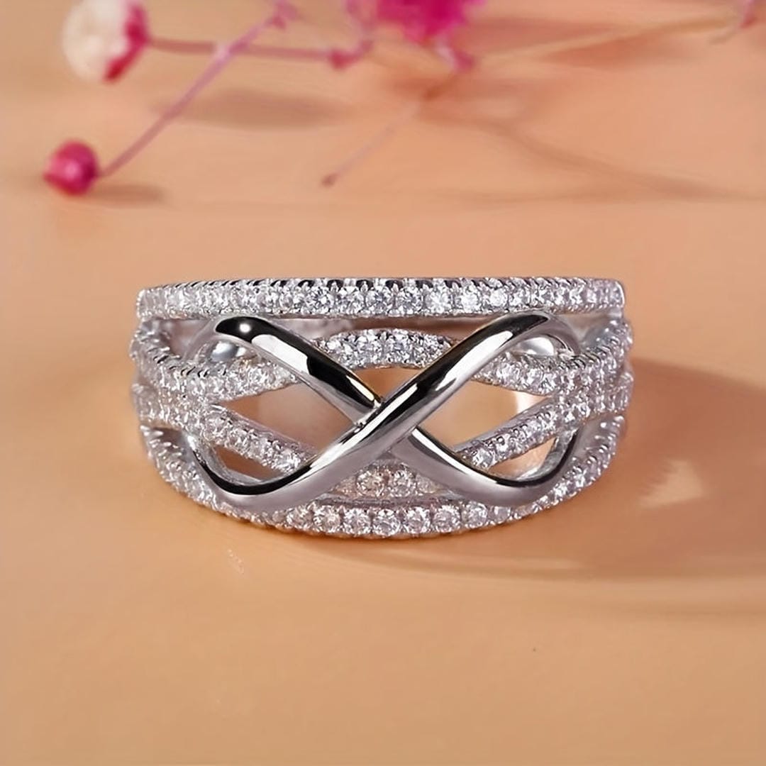 Infinity Pavé Crossover Statement Ring