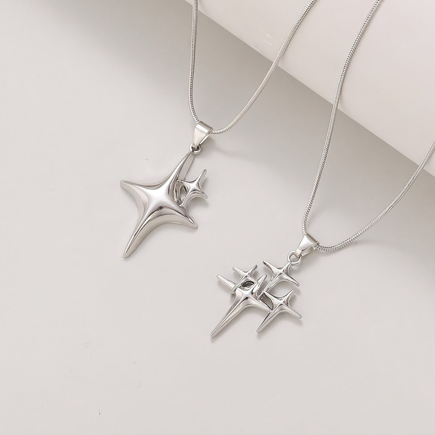 White Gold North Star Necklace