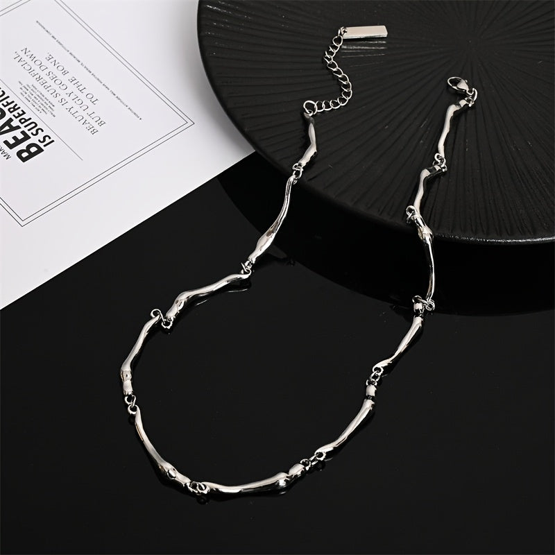White Gold Wave Twist Necklace