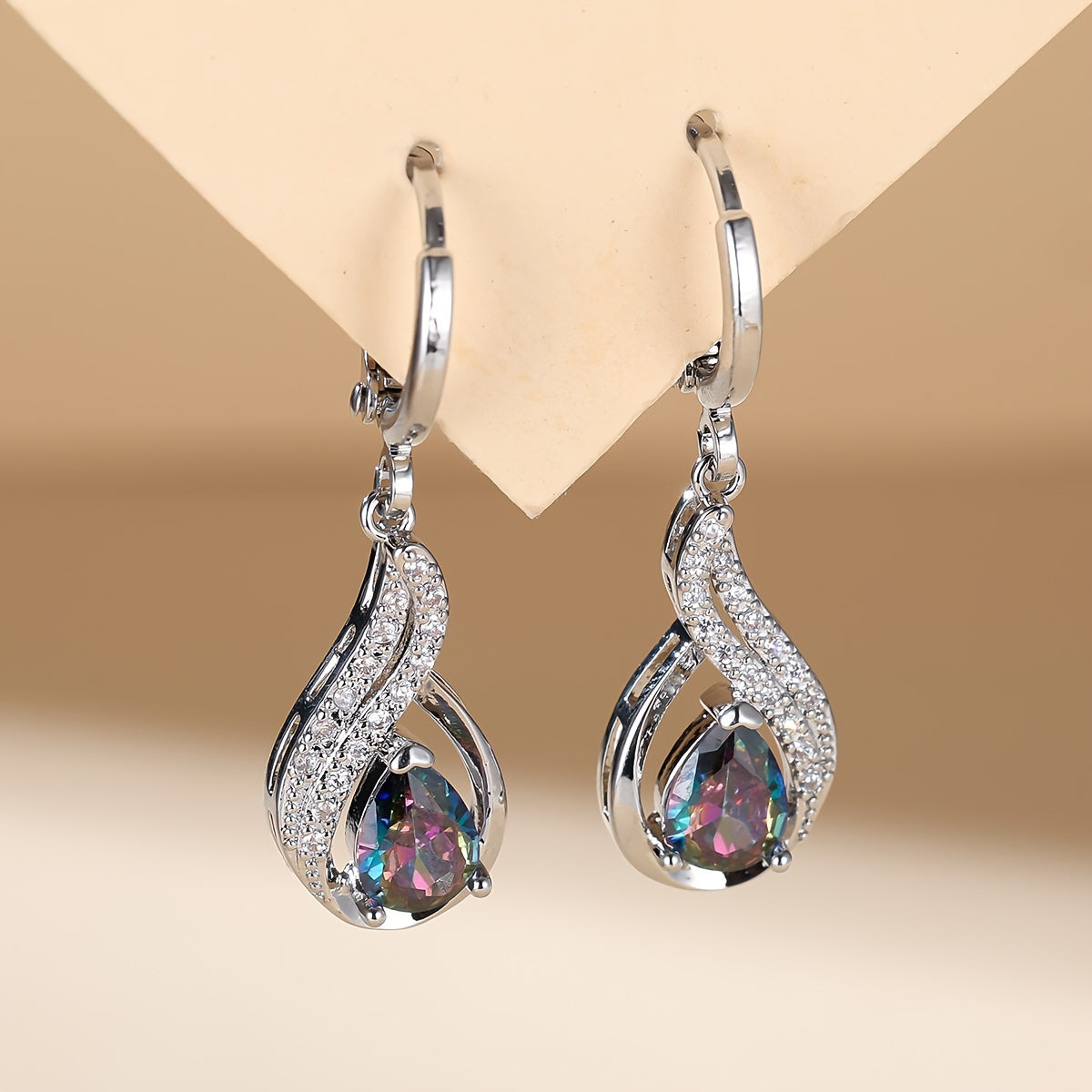Exquisite Waterdrop Zirconia Earrings