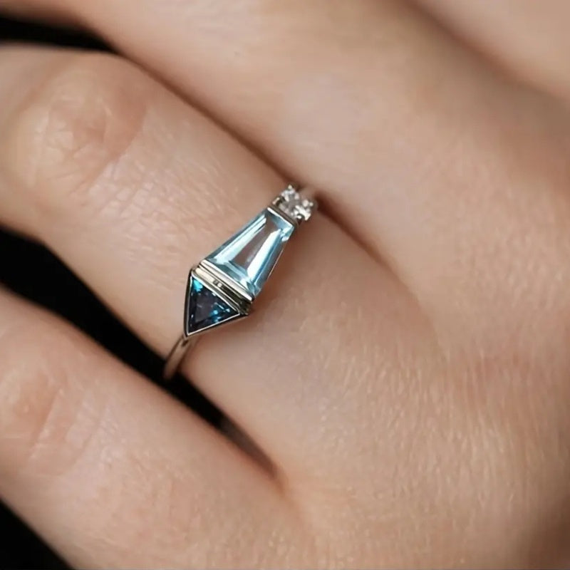 Princess Cut Crystal Ring