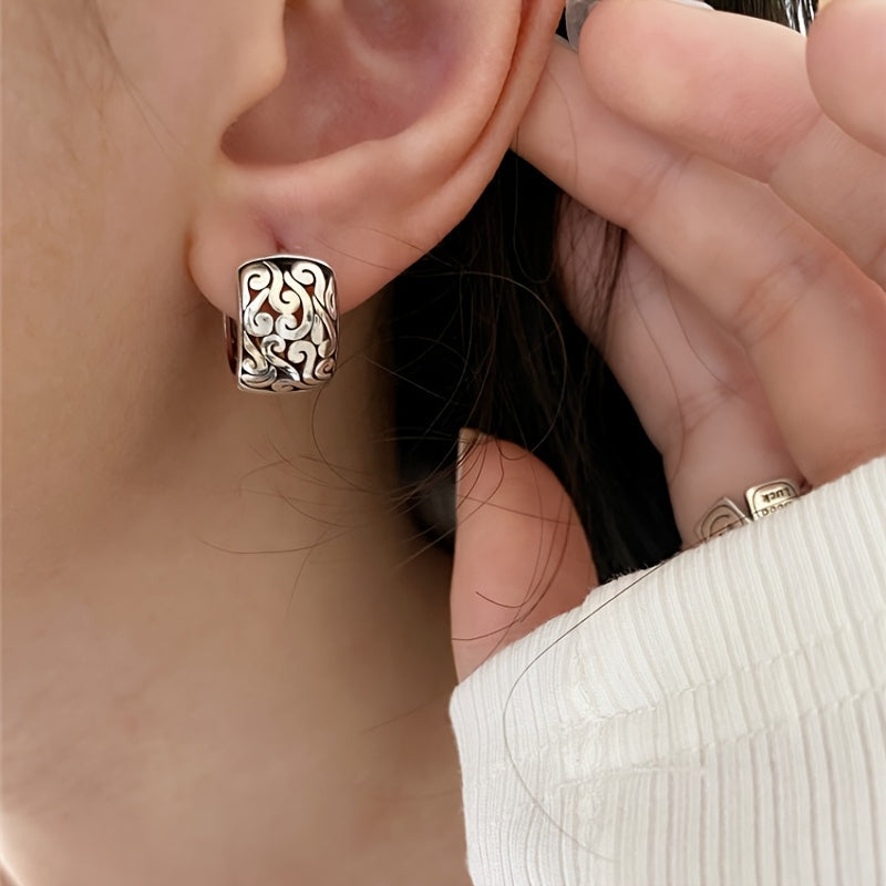 Vintage Ethnic Hollow Hoop Earrings