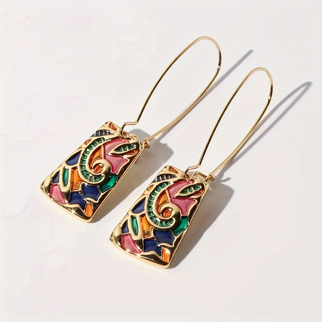 Colorful Enamel Drip Glaze Earrings