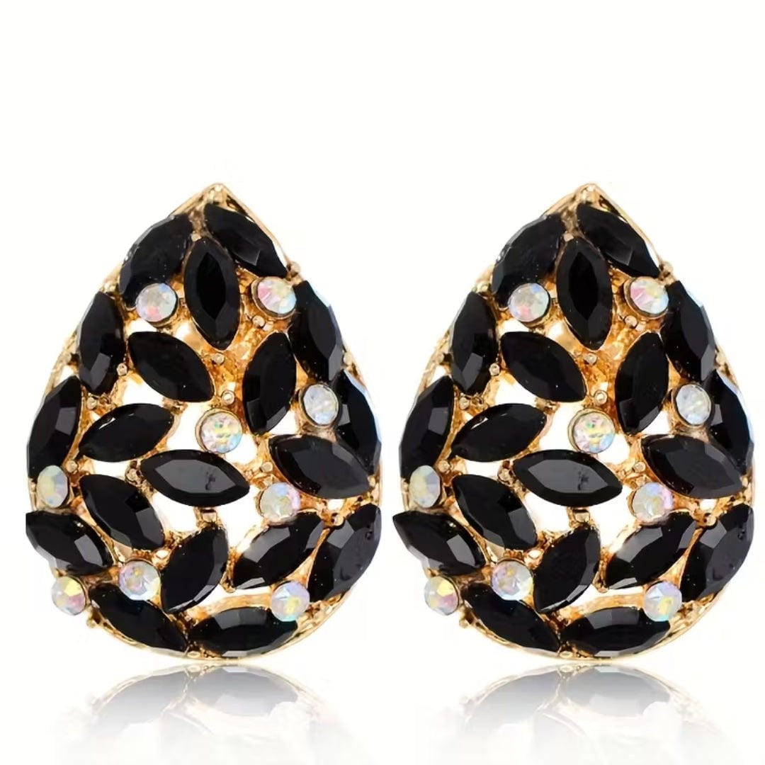 Emerald Teardrop Crystal Earrings