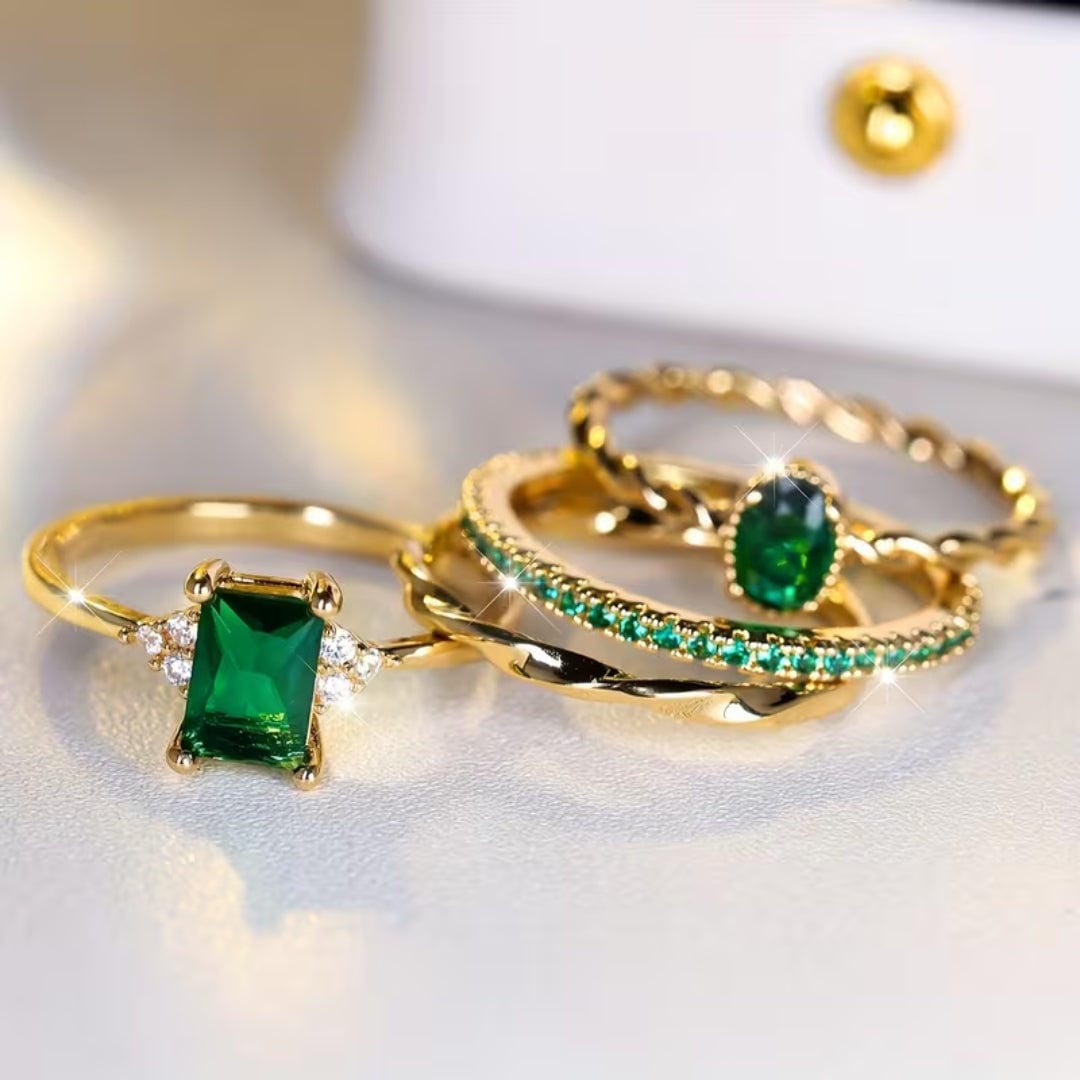 Emerald Stackable Trio Ring