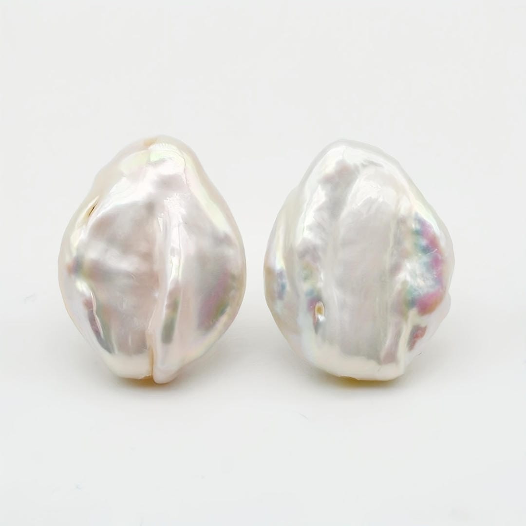 Organic Pebble Silver Stud Earrings