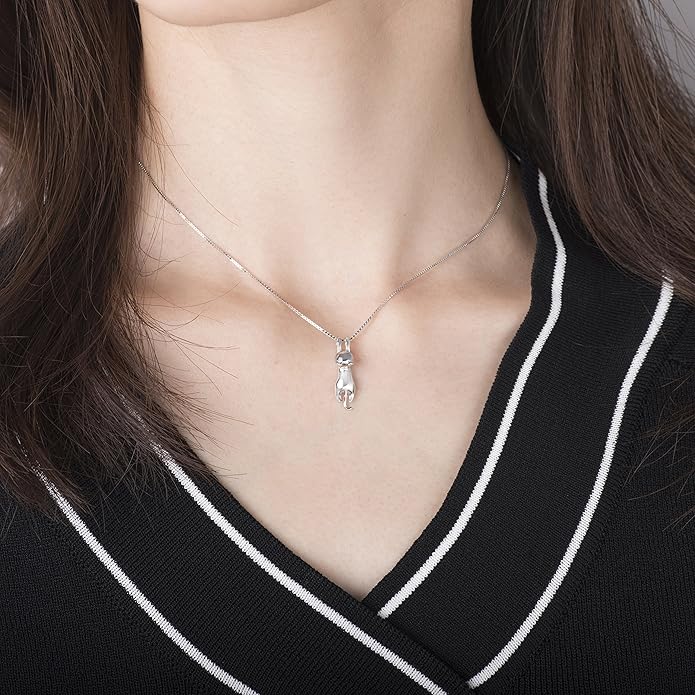 Silver Kitten Fun Necklace