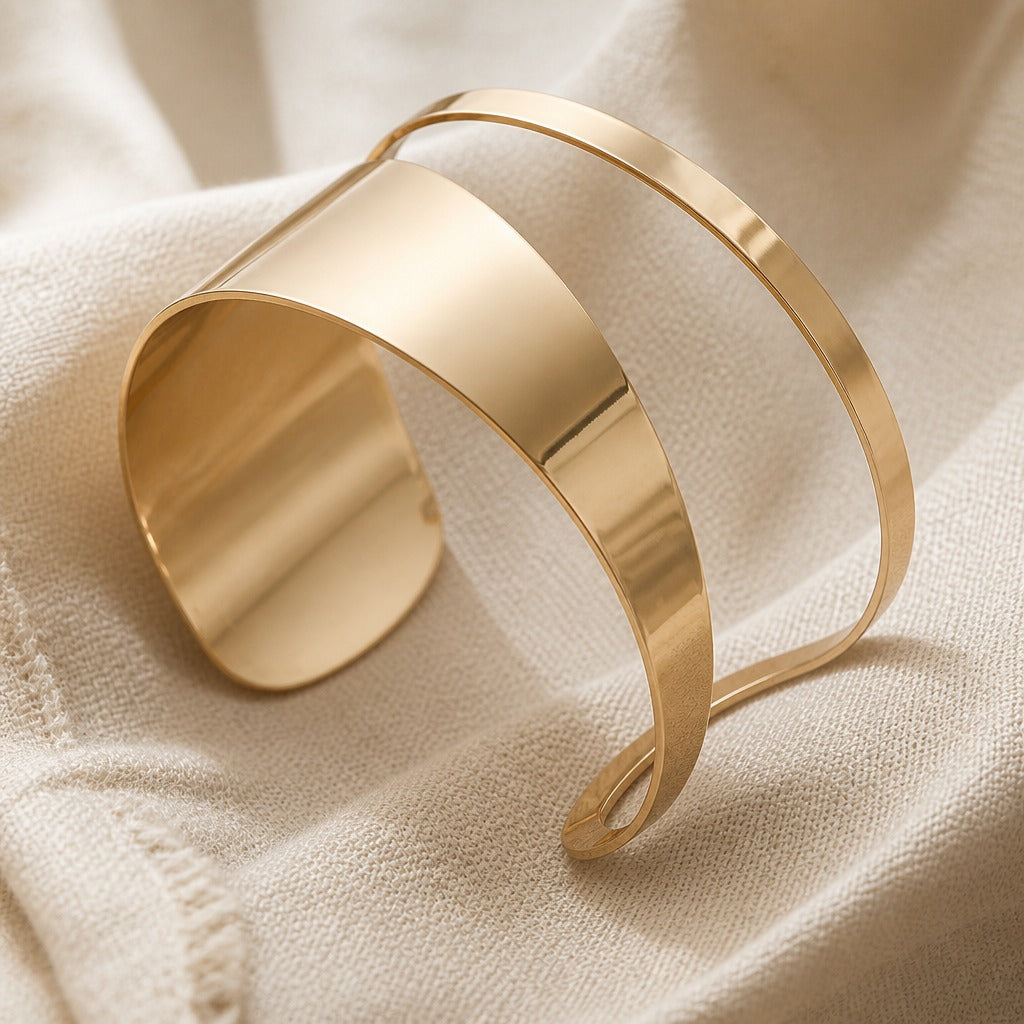 Gilded Contour Cuff Bracelet
