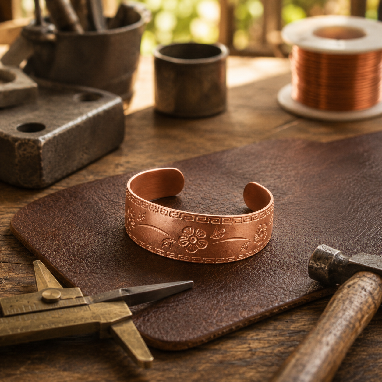 Fret Copper Bracelet