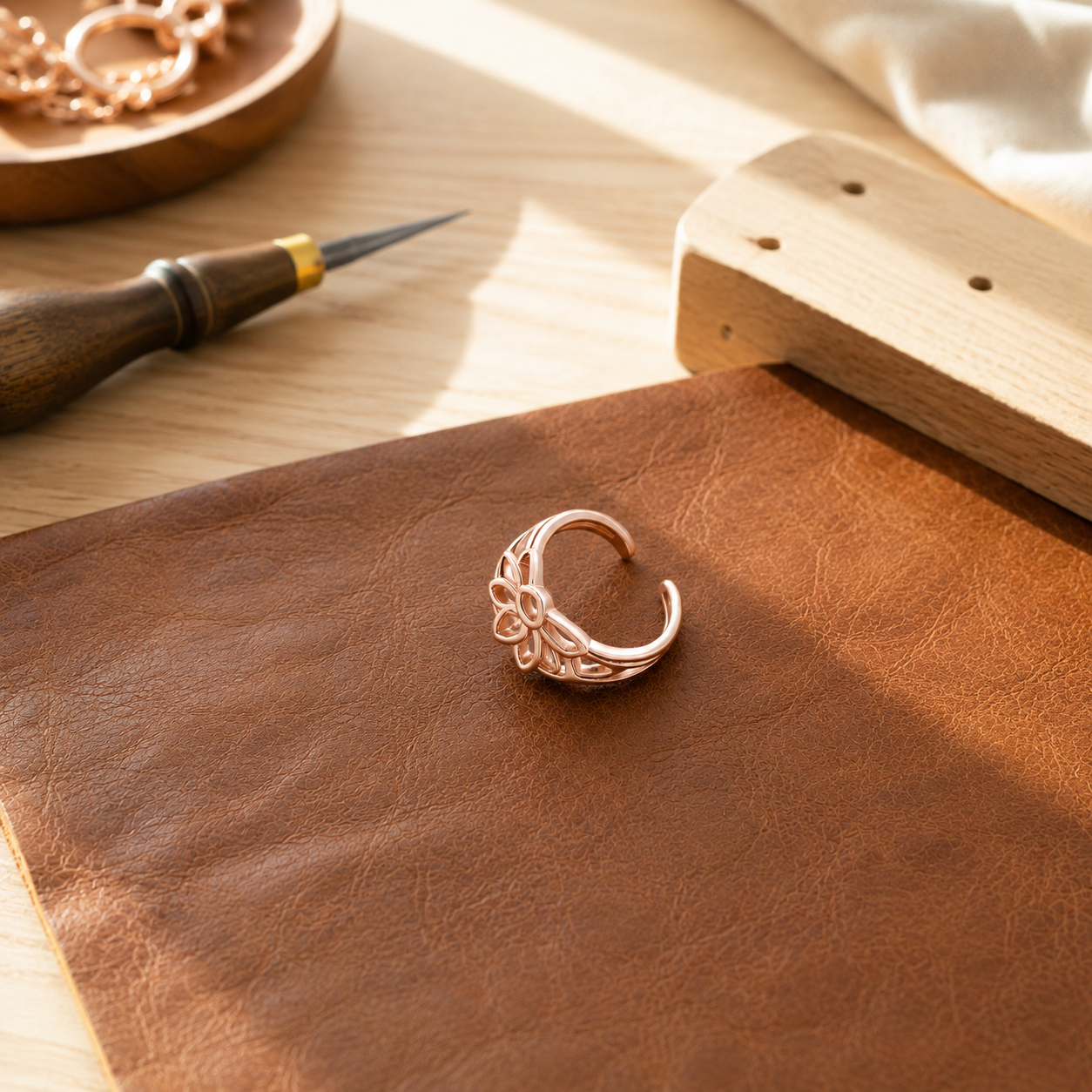 Petal Copper Toe Ring