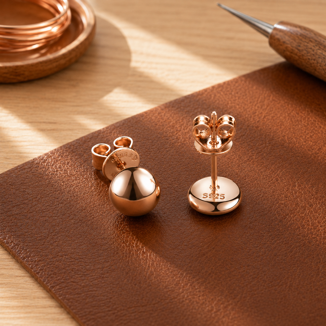 Dome Copper Earrings
