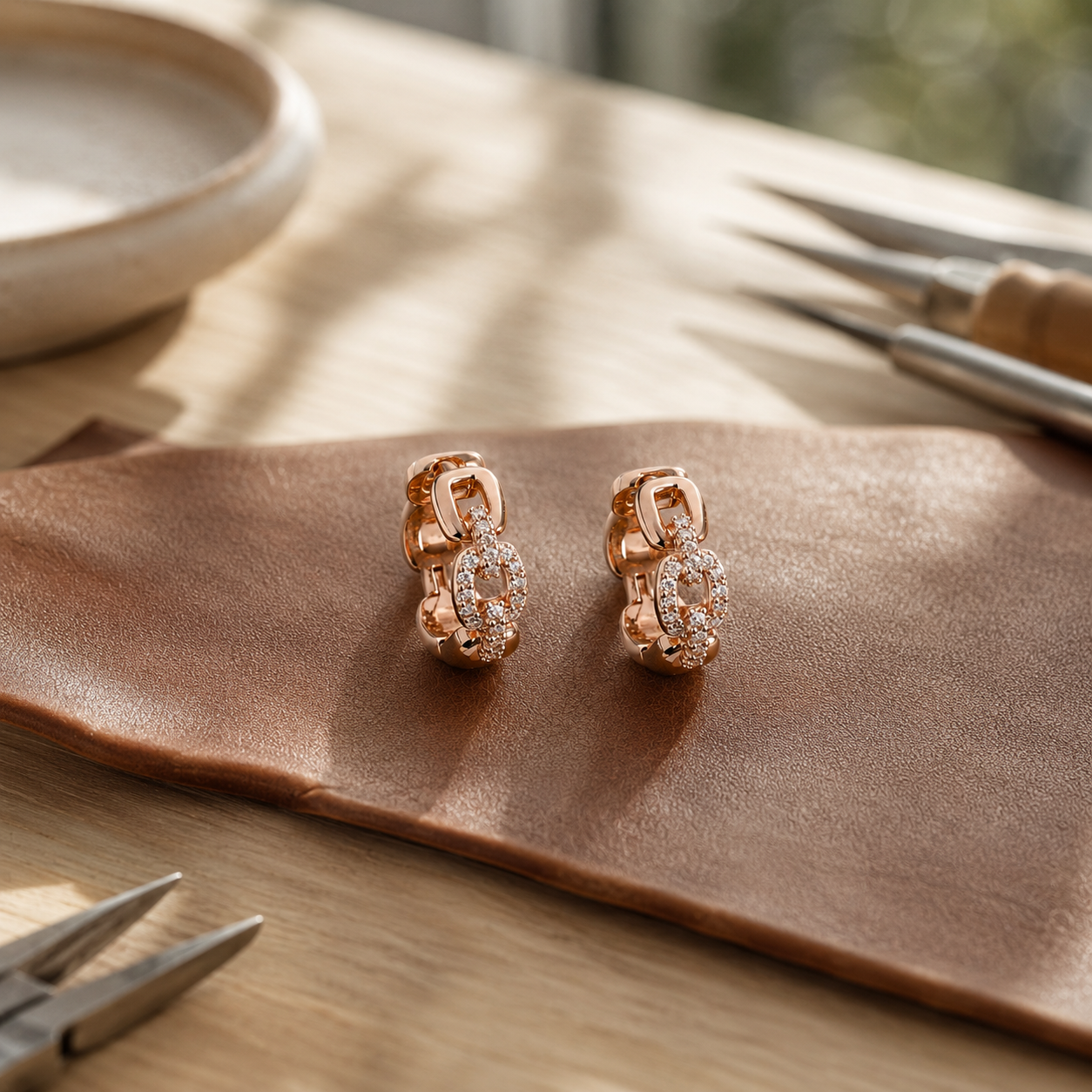 Link Copper Earrings