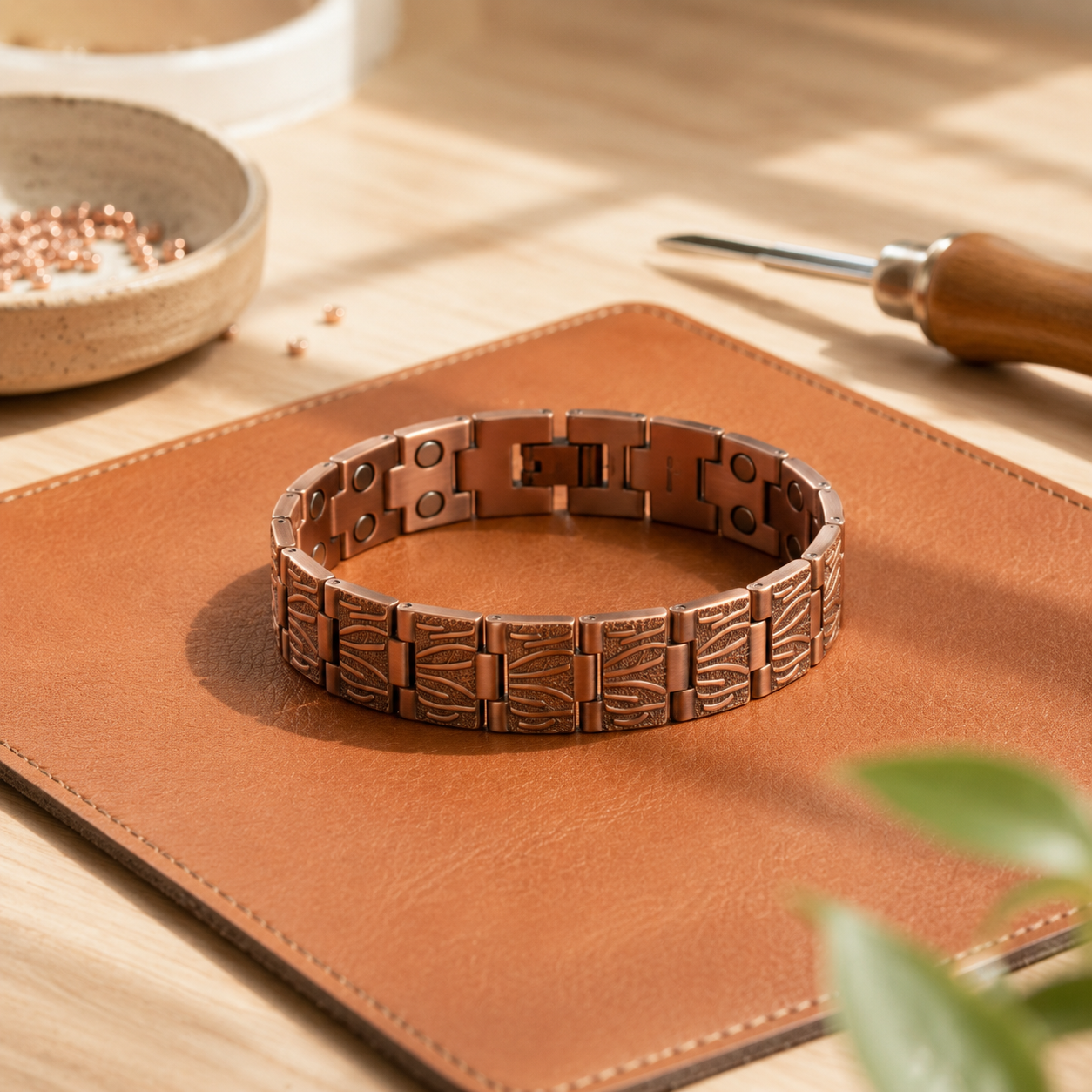 Brogue Copper Bracelet
