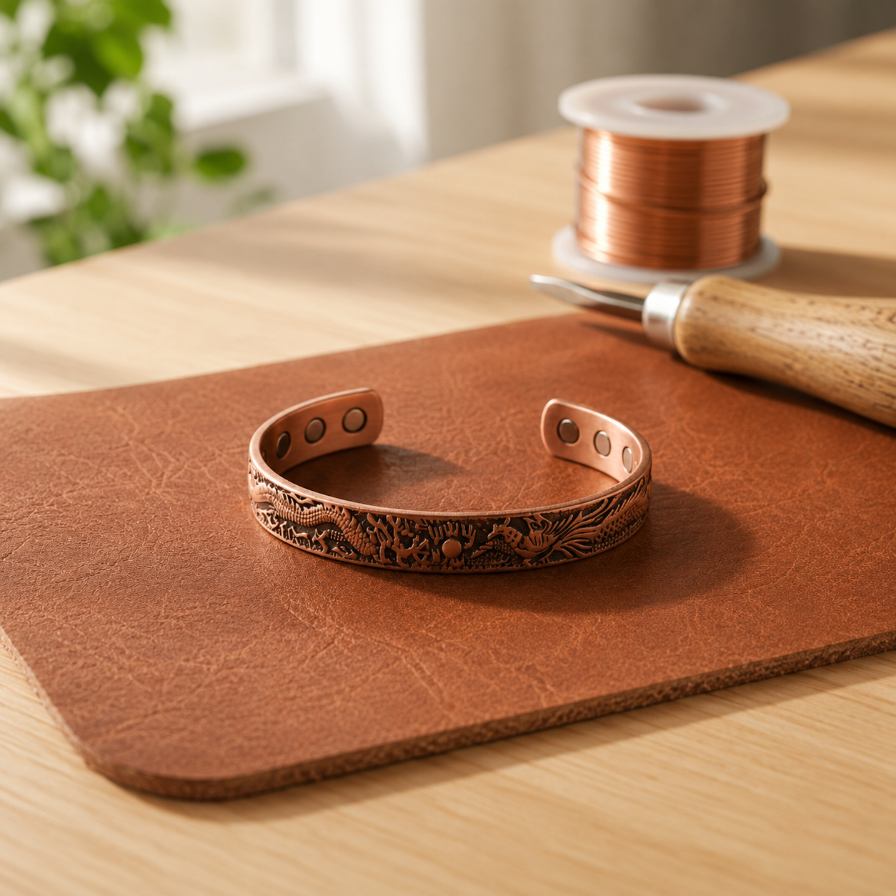 Damask Copper Bracelet