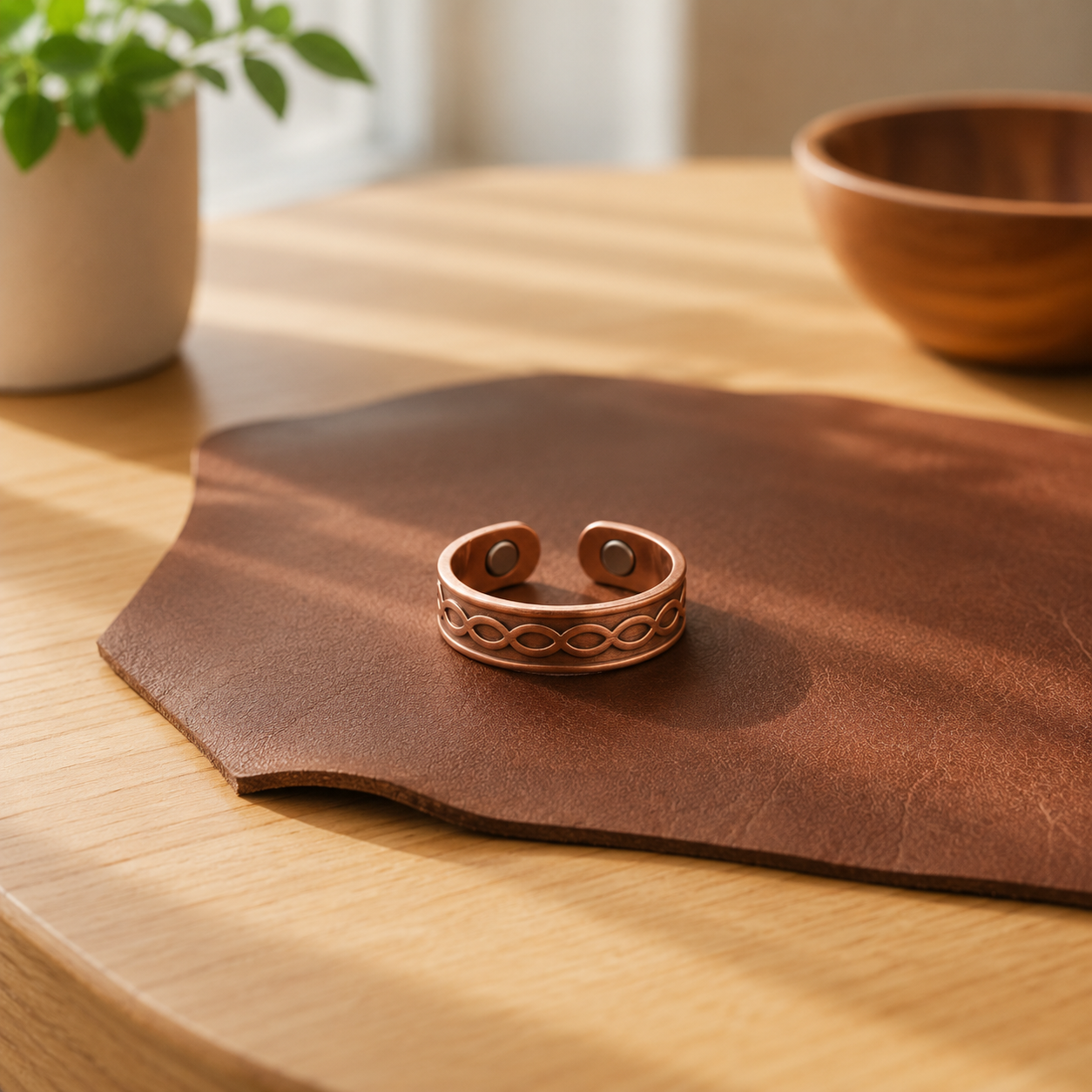 Fluted Copper Ring