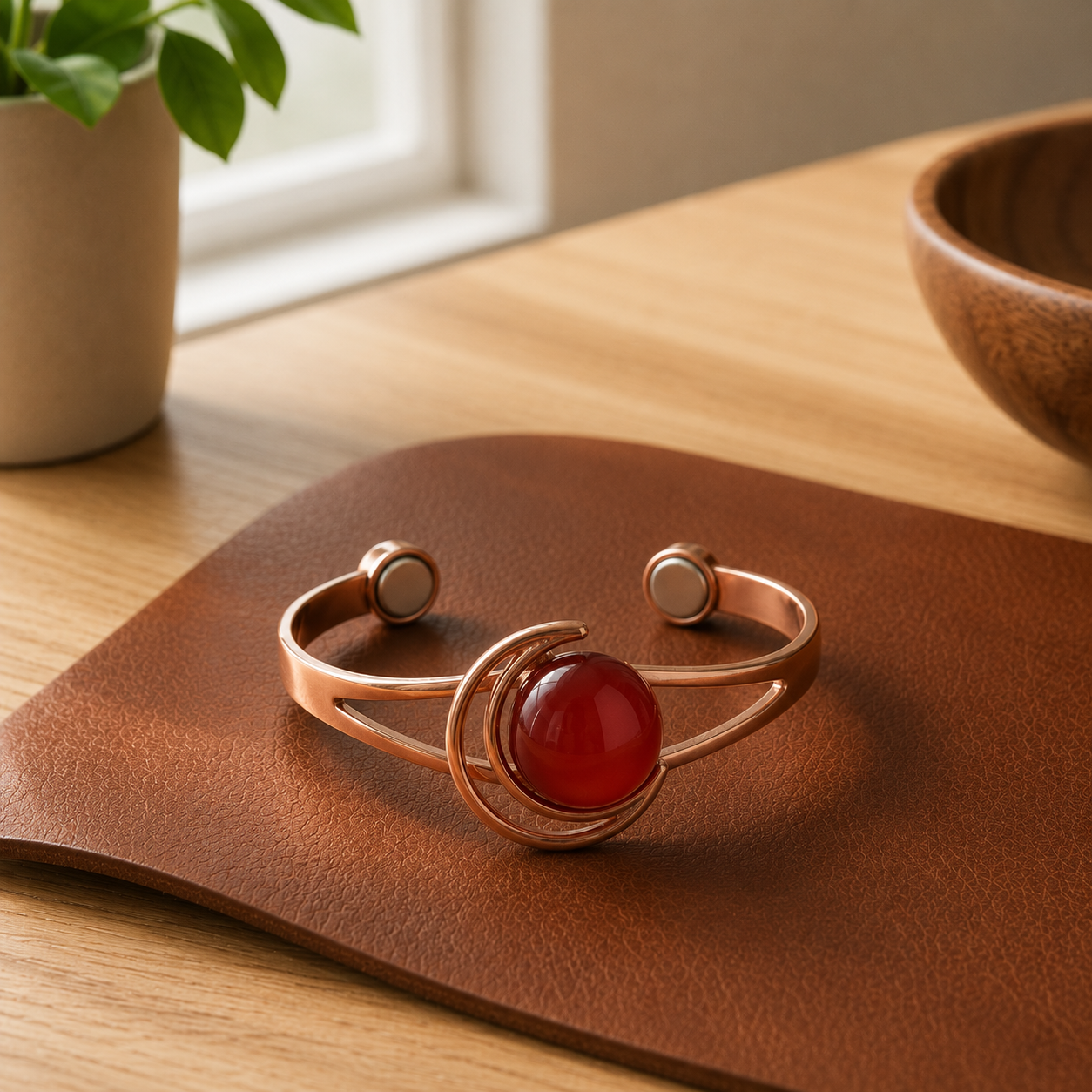 Garnet Copper Bracelet