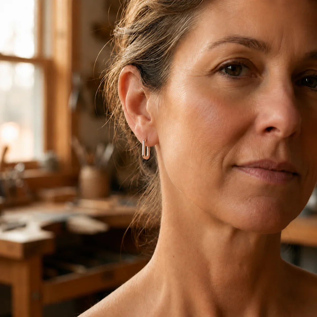 Urban Clasp Copper Earrings