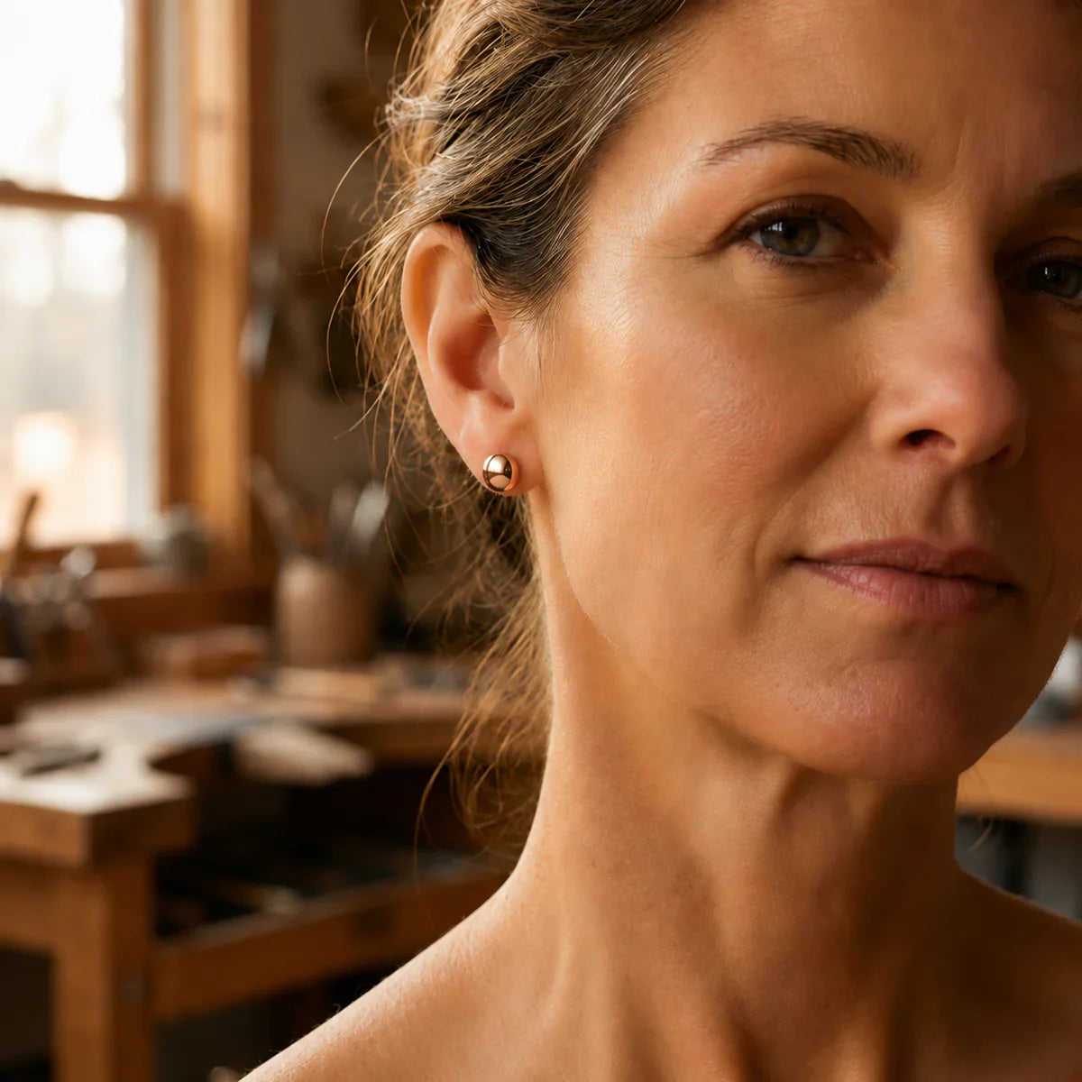 Radiant Dome Copper Earrings