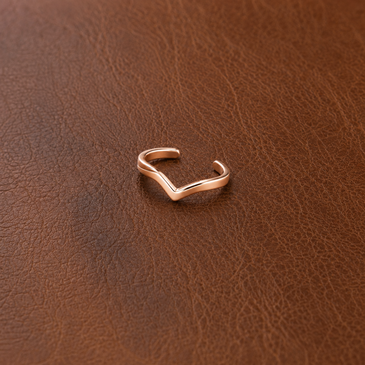 Notch Copper Toe Ring