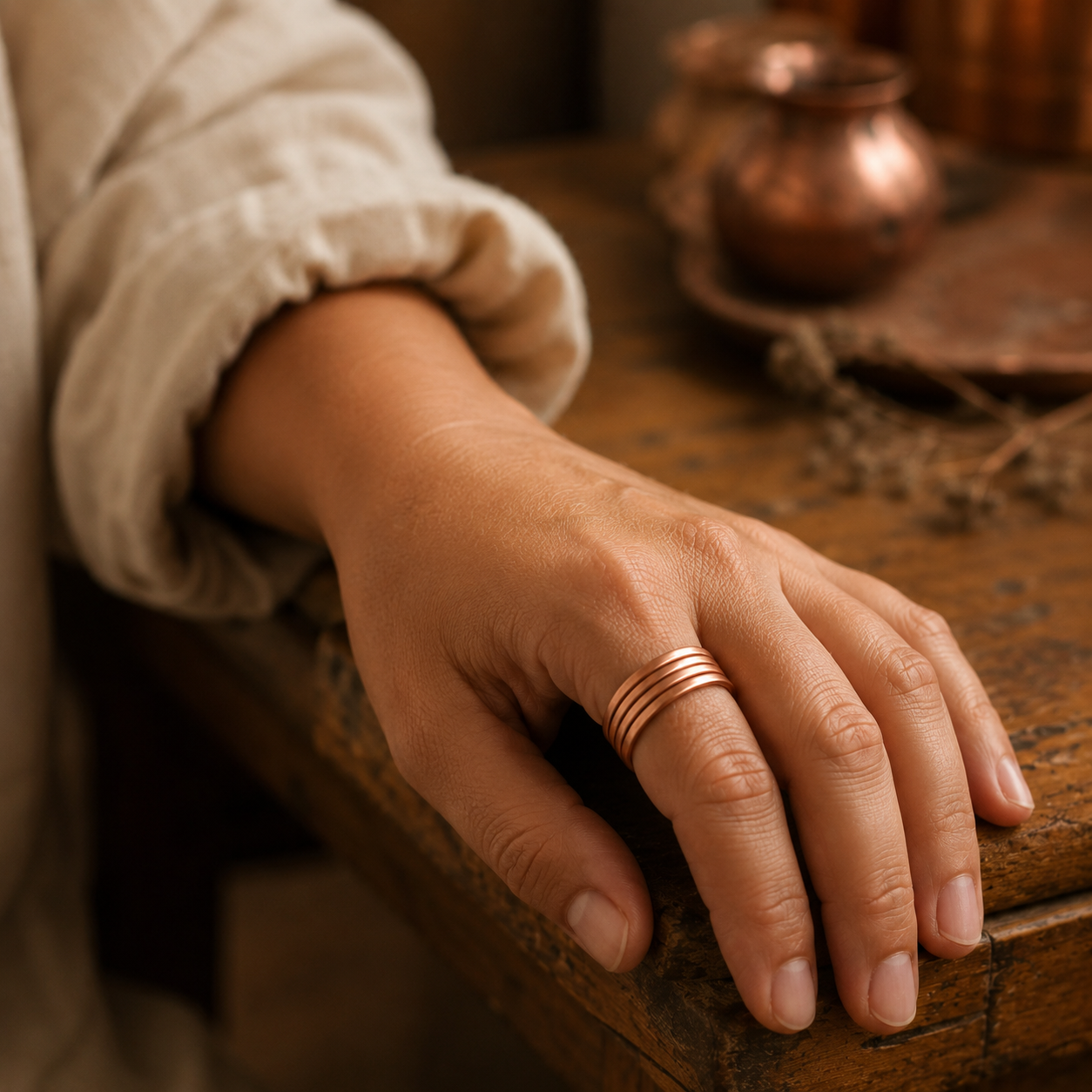 Groove Copper Ring