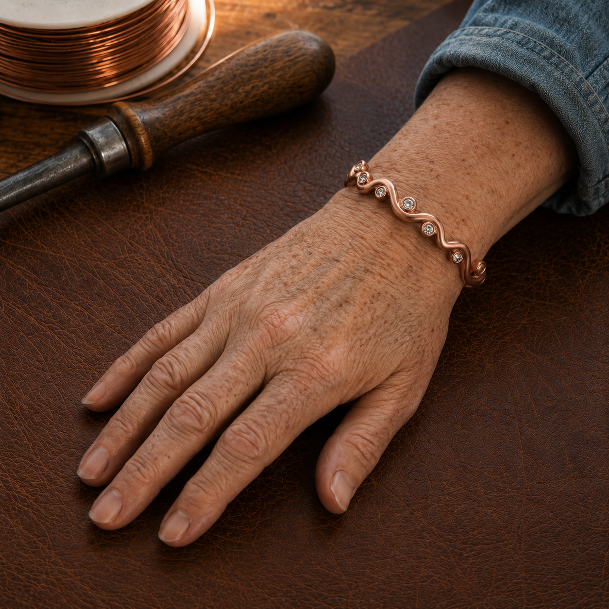 Ripple Copper Bracelet