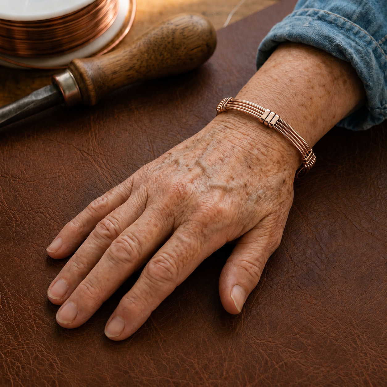 Cord Copper Bracelet