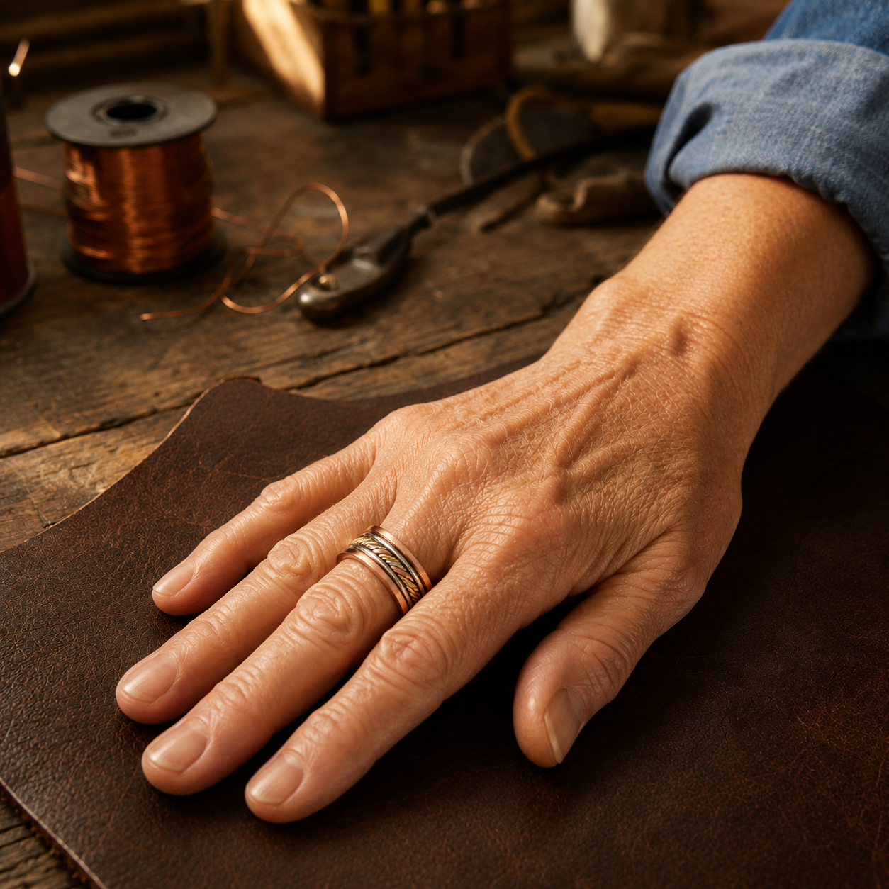 Braid Copper Ring