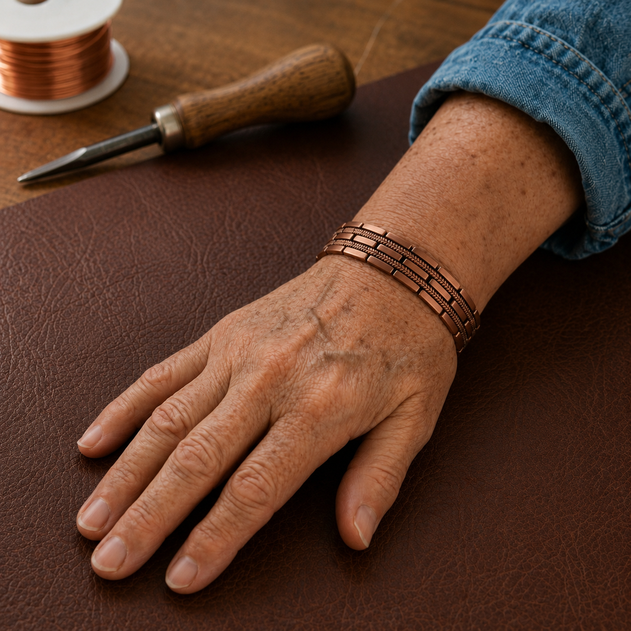 Hatch Copper Bracelet