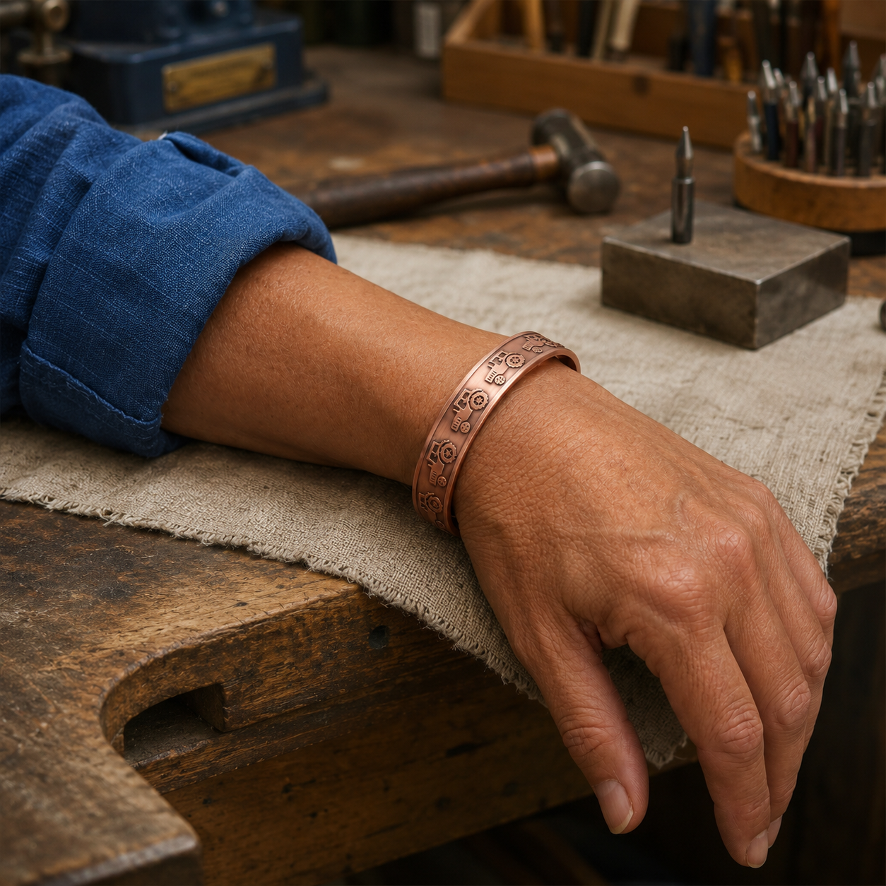 Etch Copper Bracelet