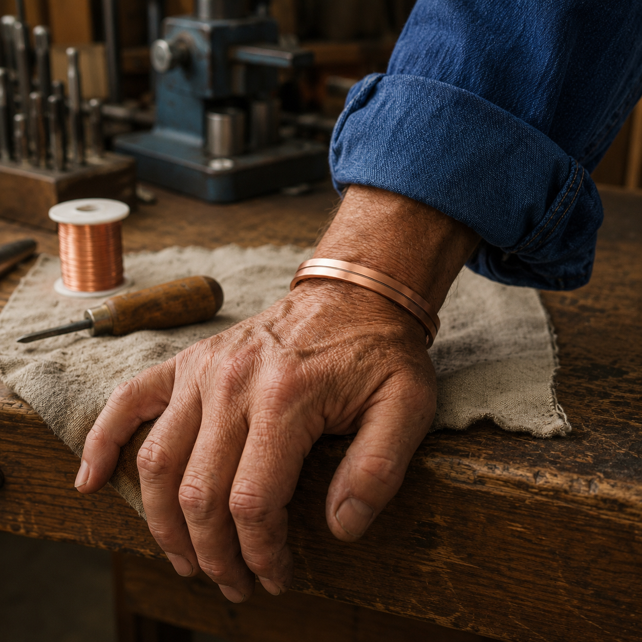 Bevel Copper Bracelet