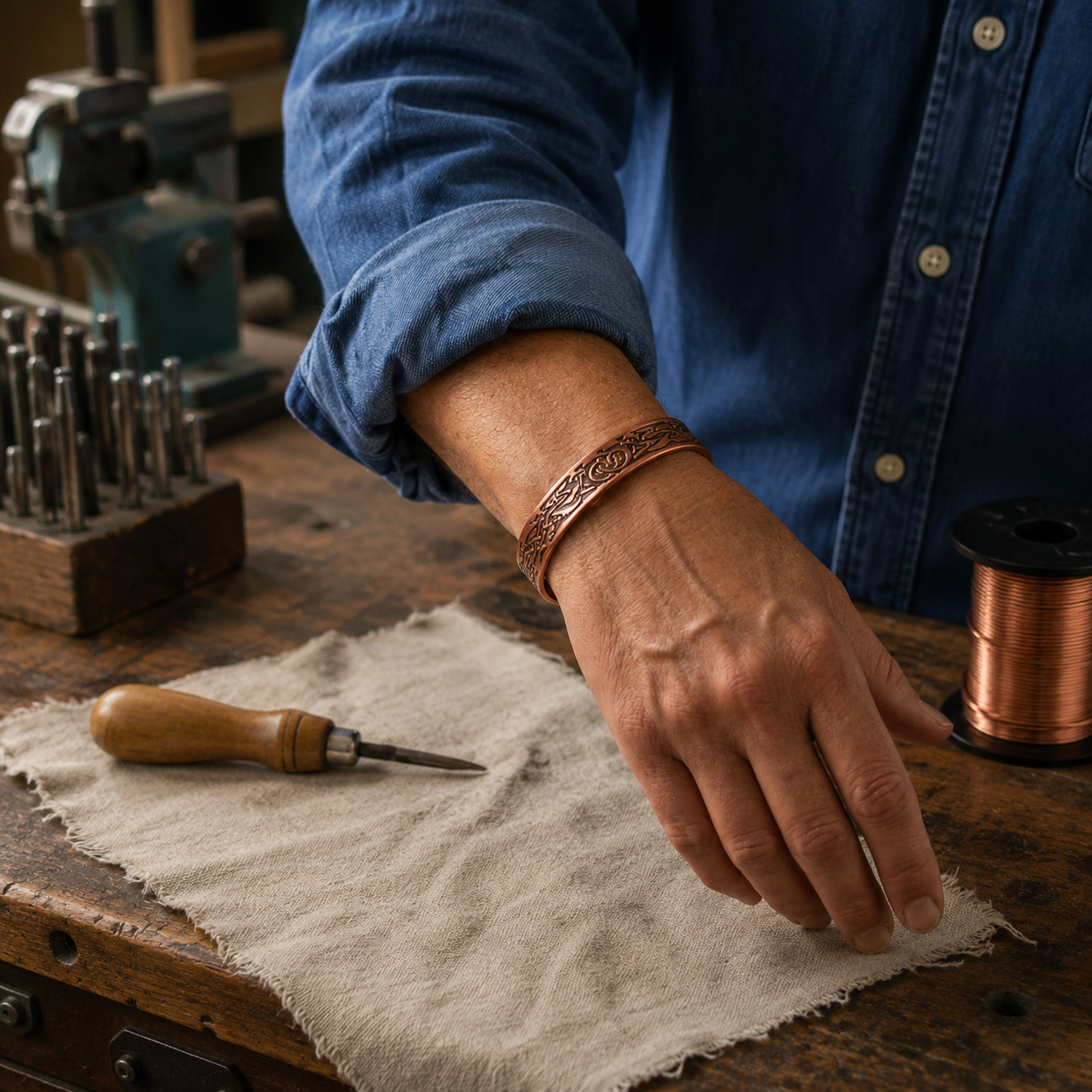 Crown Copper Bracelet