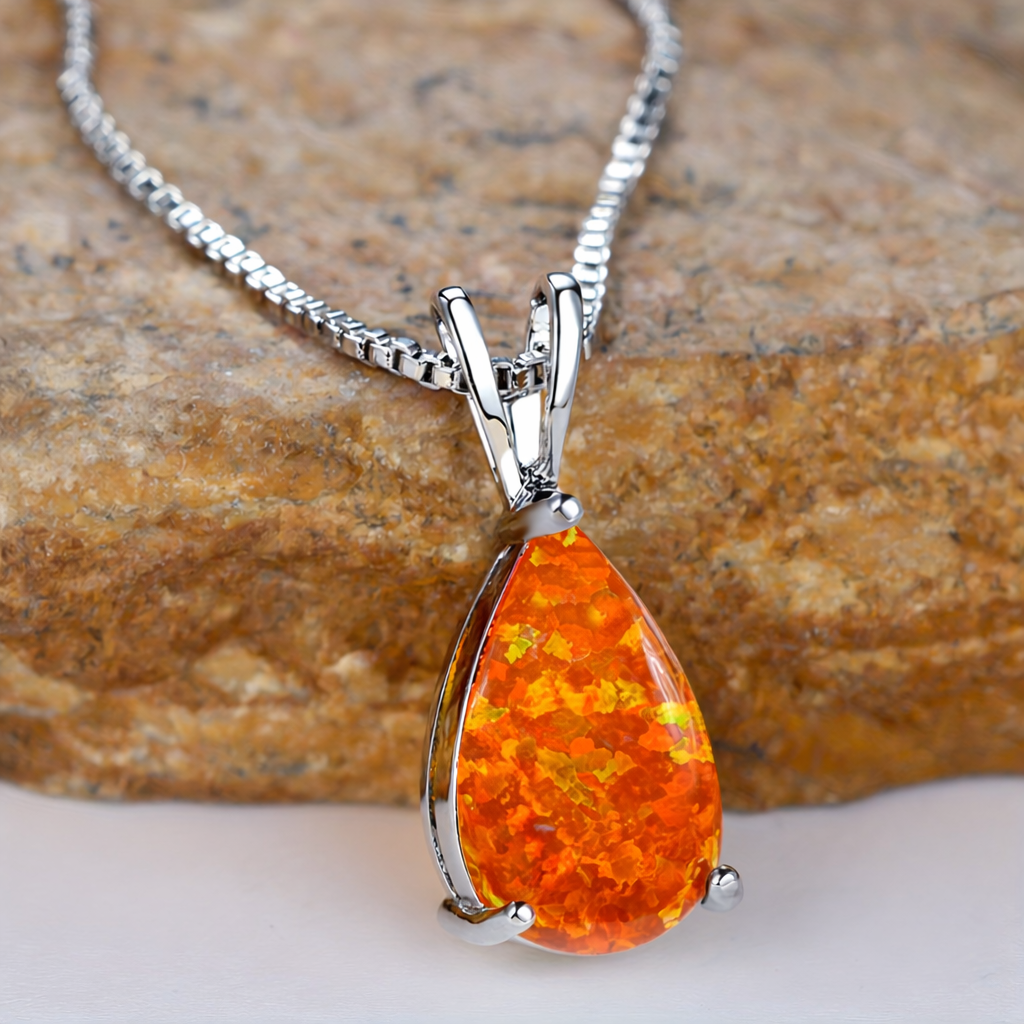 Opal Infinity Pendant Necklace