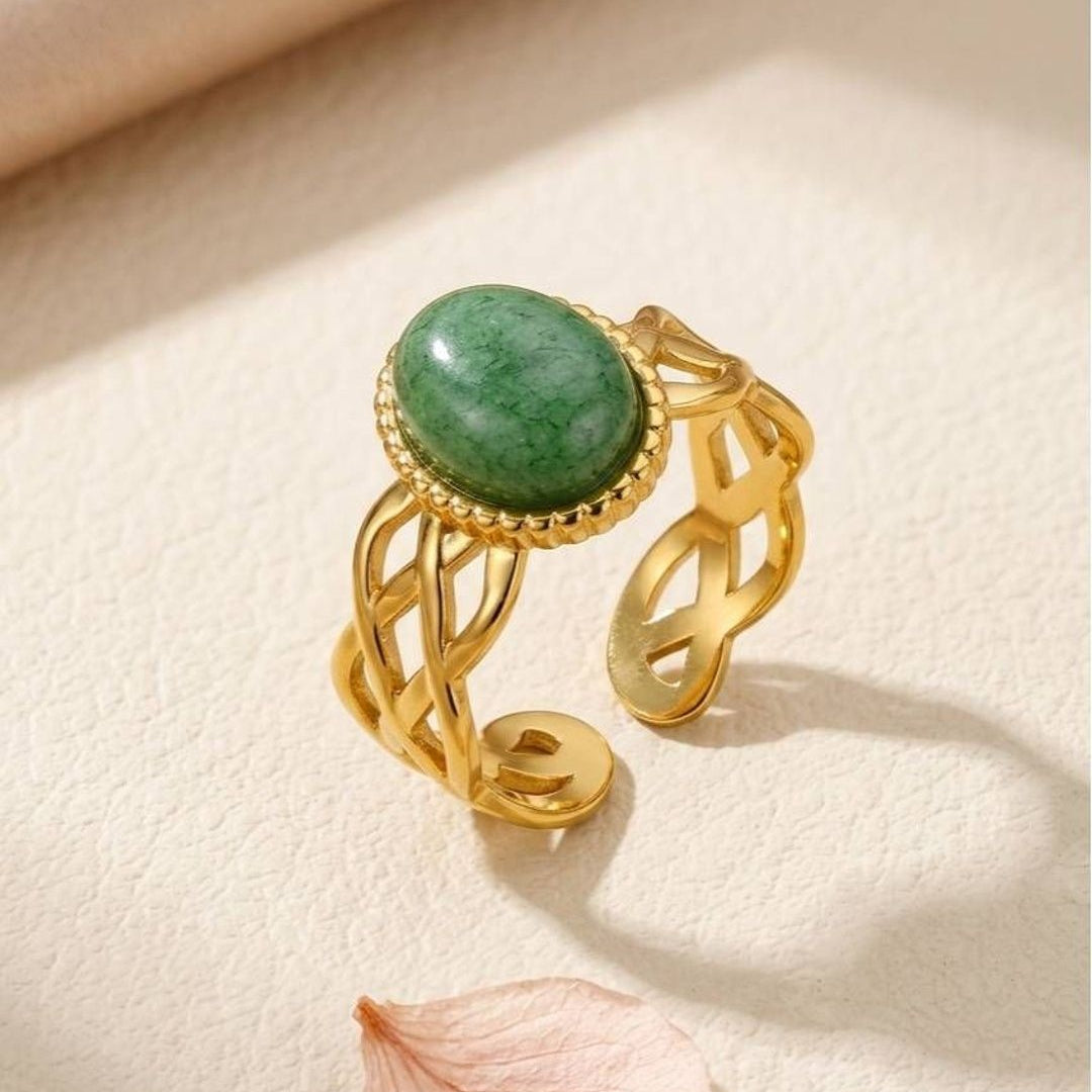 Emerald Harmony Adjustable Ring