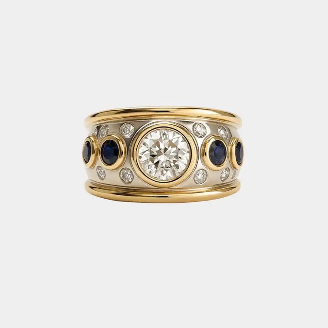 Vintage Cubic Zirconia Inlaid Ring