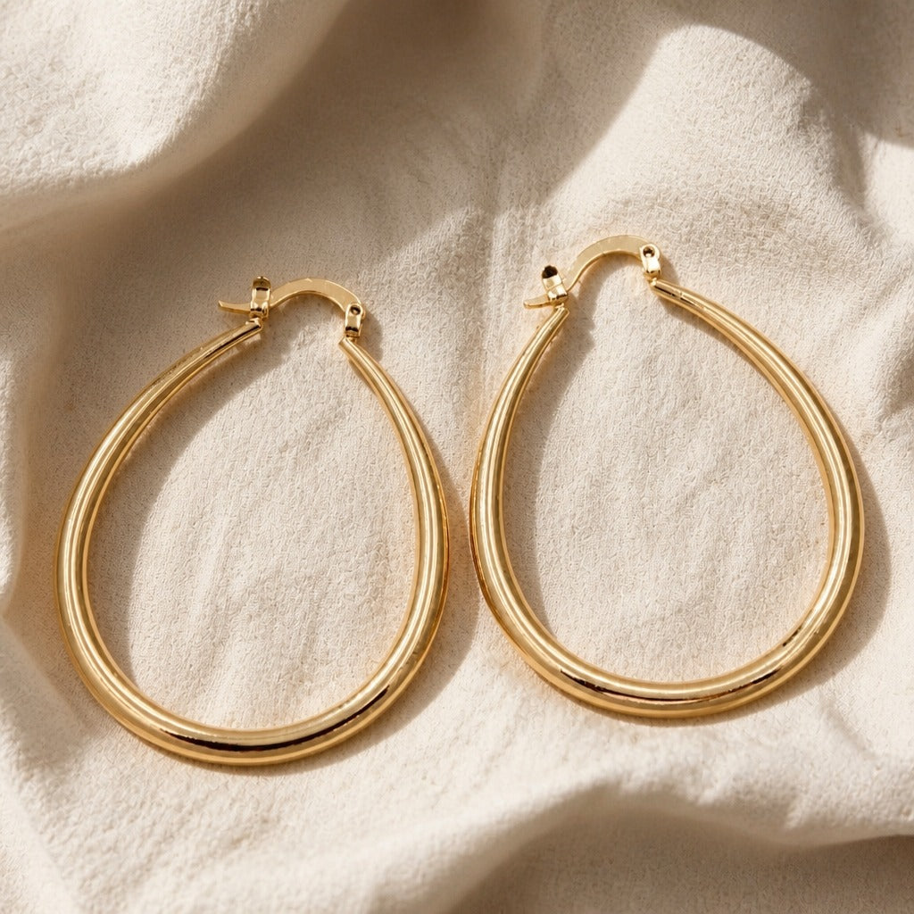 Regal Gold Hoop Earrings