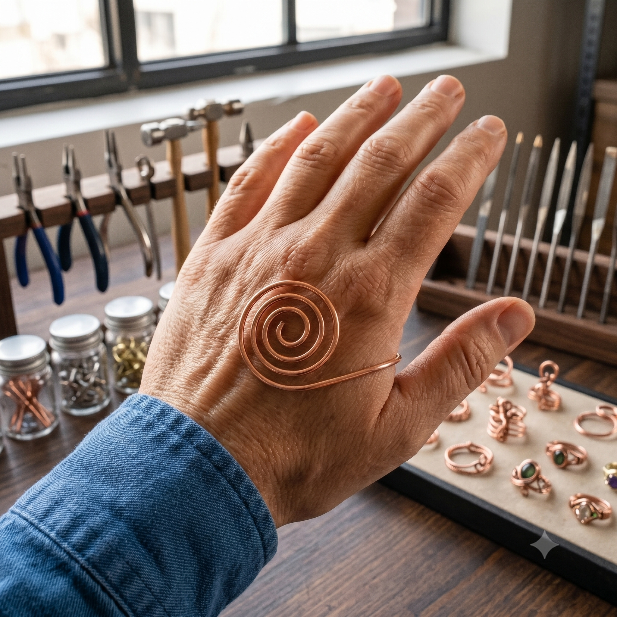 Cascade Copper Hand Spiral