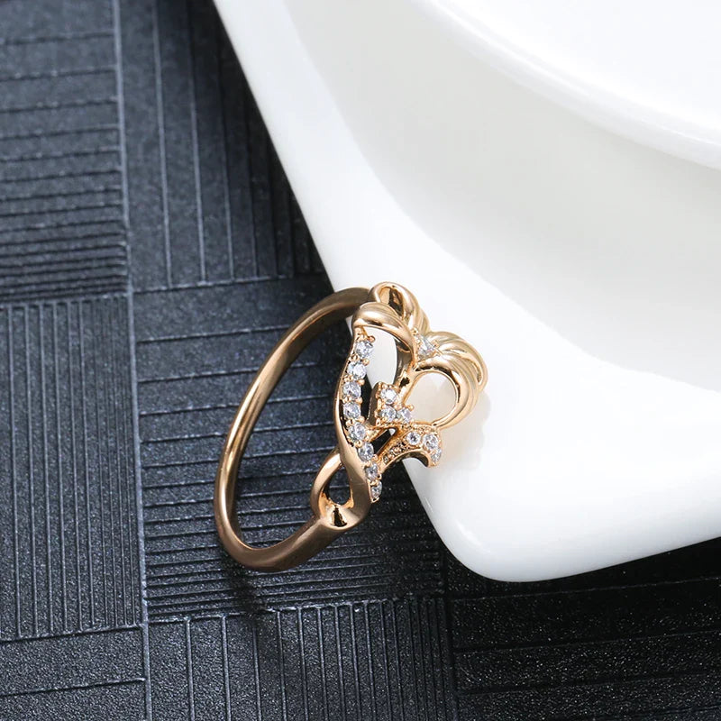 Refined Petal Curve Zirconia Ring