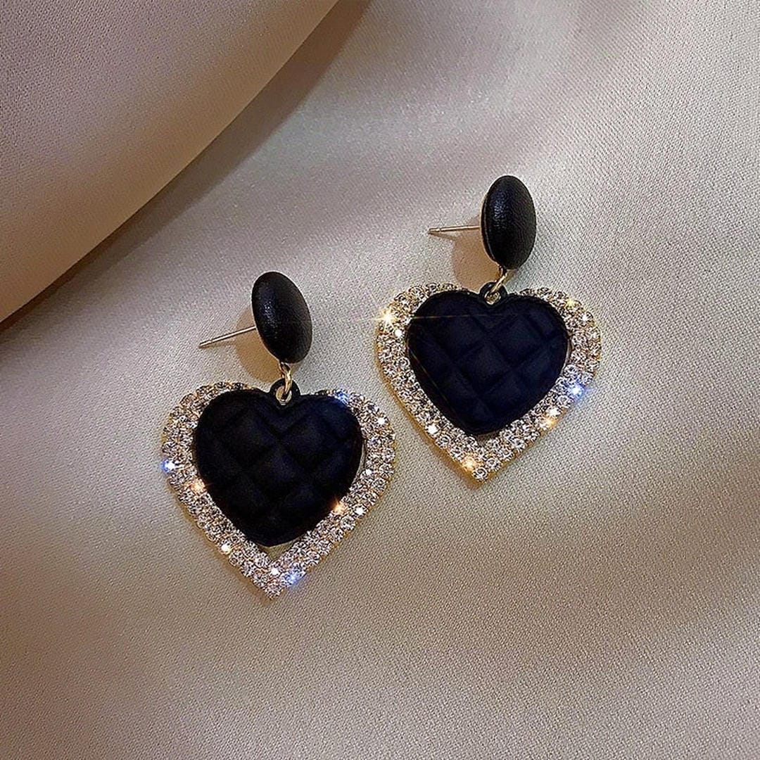 Black Heart Earrings