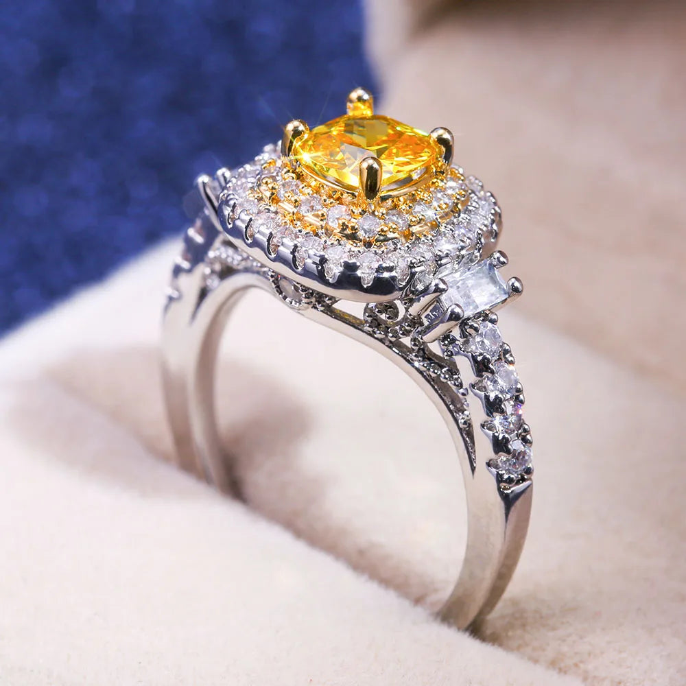 Dazzling Yellow Zirconia Ring