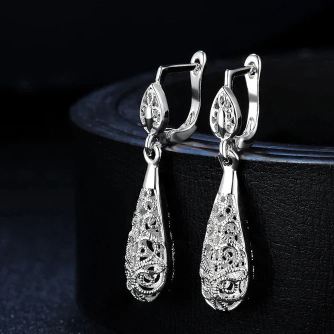 Ornate Filigree Teardrop Earrings