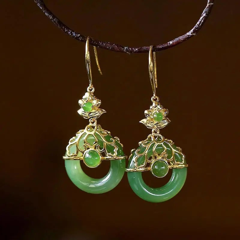 Exquisite Ornate Jade Drops