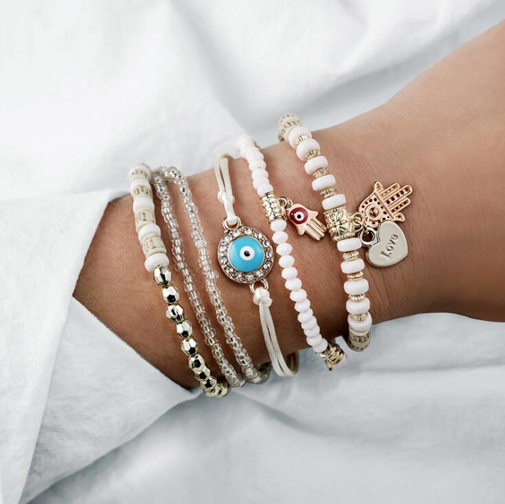 Layered Charm Bracelet Set