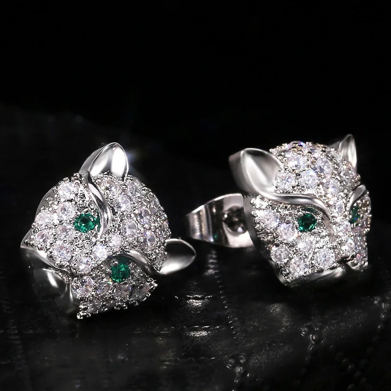Delicate Leopard Head Earrings